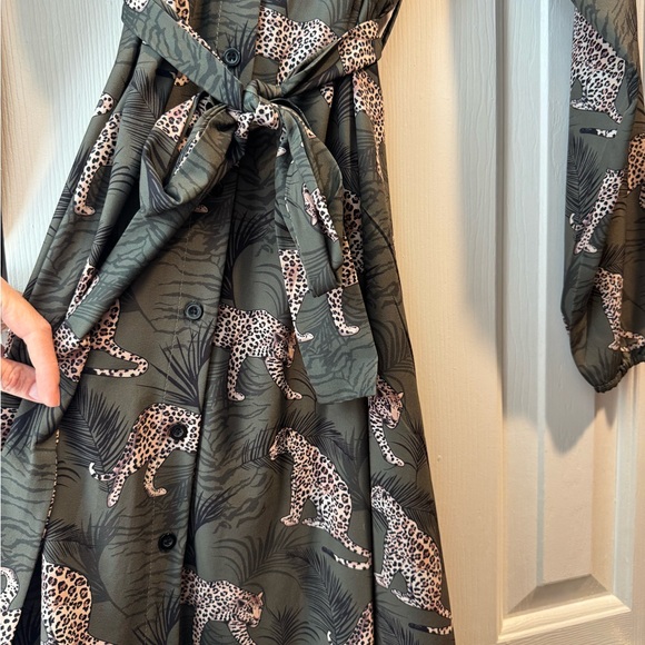 Sunday Up Leopard Print Button Front Dress - Picture 3 of 3